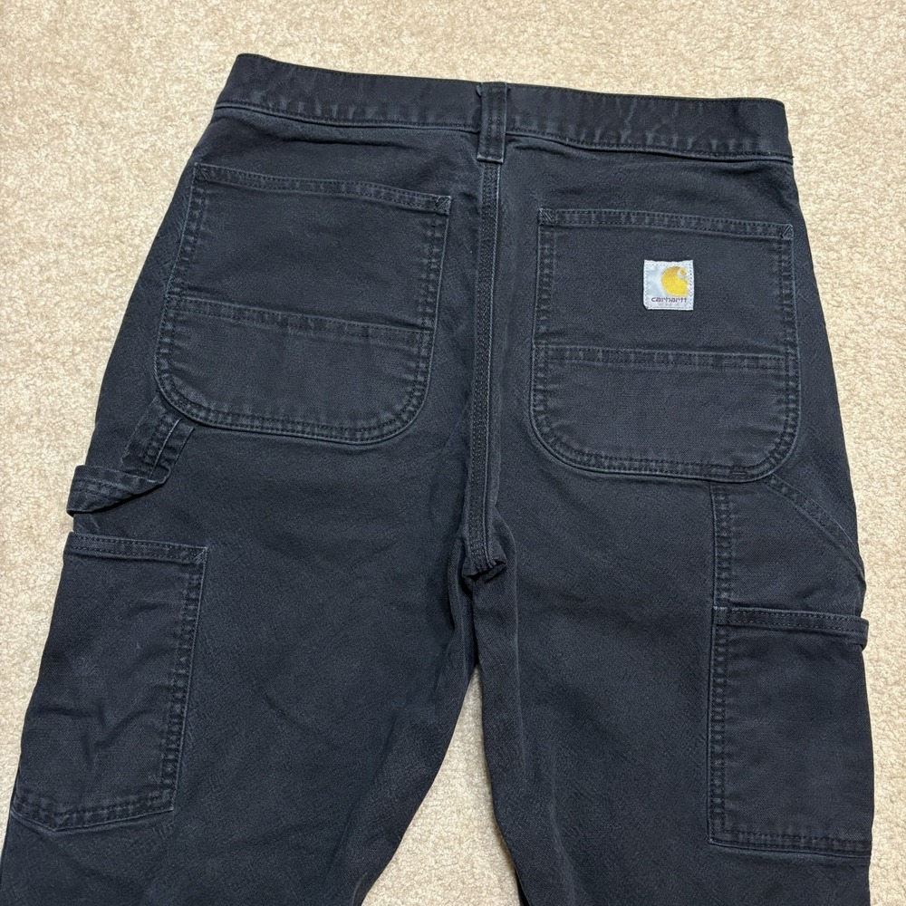 Carhartt Pants Mens 30x31 Black Rugged Relaxed Fit Duck Canvas Carpenter Work